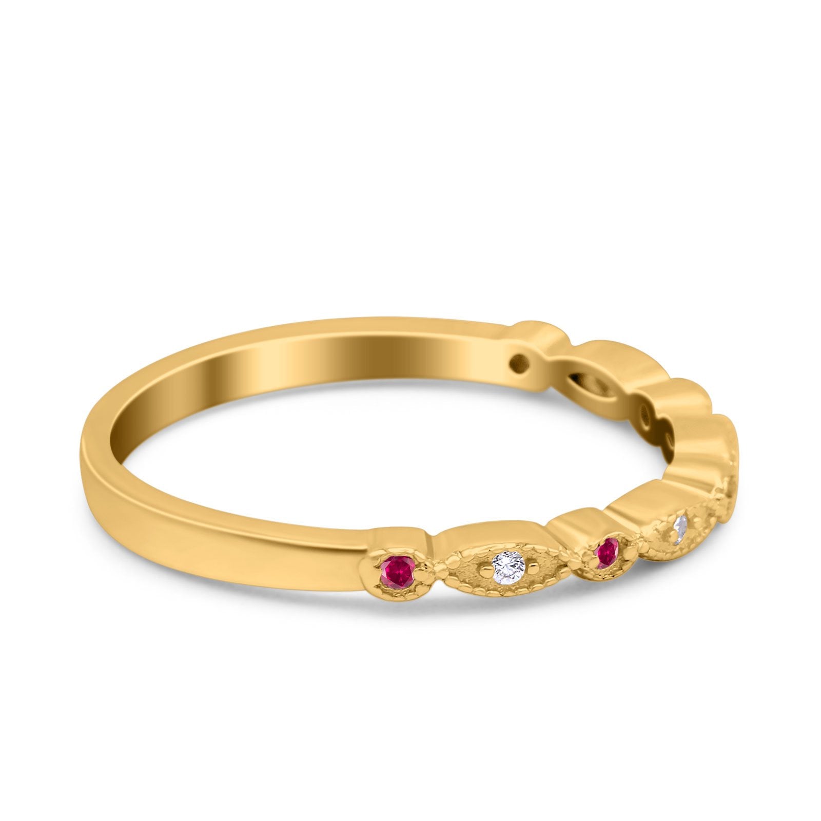 Half Eternity Wedding Band Ring Marquise Round Simulated Cubic Zirconia 925 Sterling Silver