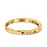 Half Eternity Wedding Band Ring Marquise Round Simulated Cubic Zirconia 925 Sterling Silver