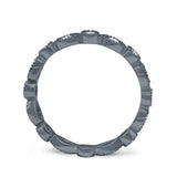 Curved Marquise Art Dec Full Eternity Stackable Band Simulated Cubic Zirconia 925 Sterling Silver