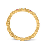 Curved Marquise Art Dec Full Eternity Stackable Band Simulated Ruby  & Cubic Zirconia 925 Sterling Silver