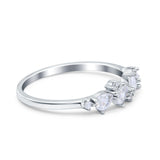 Pear Oval Art Deco Eternity Wedding Band Ring Simulated Cubic Zirconia 925 Sterling Silver