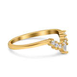 Curved Eternity Stackable Wedding Band Ring Simulated Cubic Zirconia 925 Sterling Silver