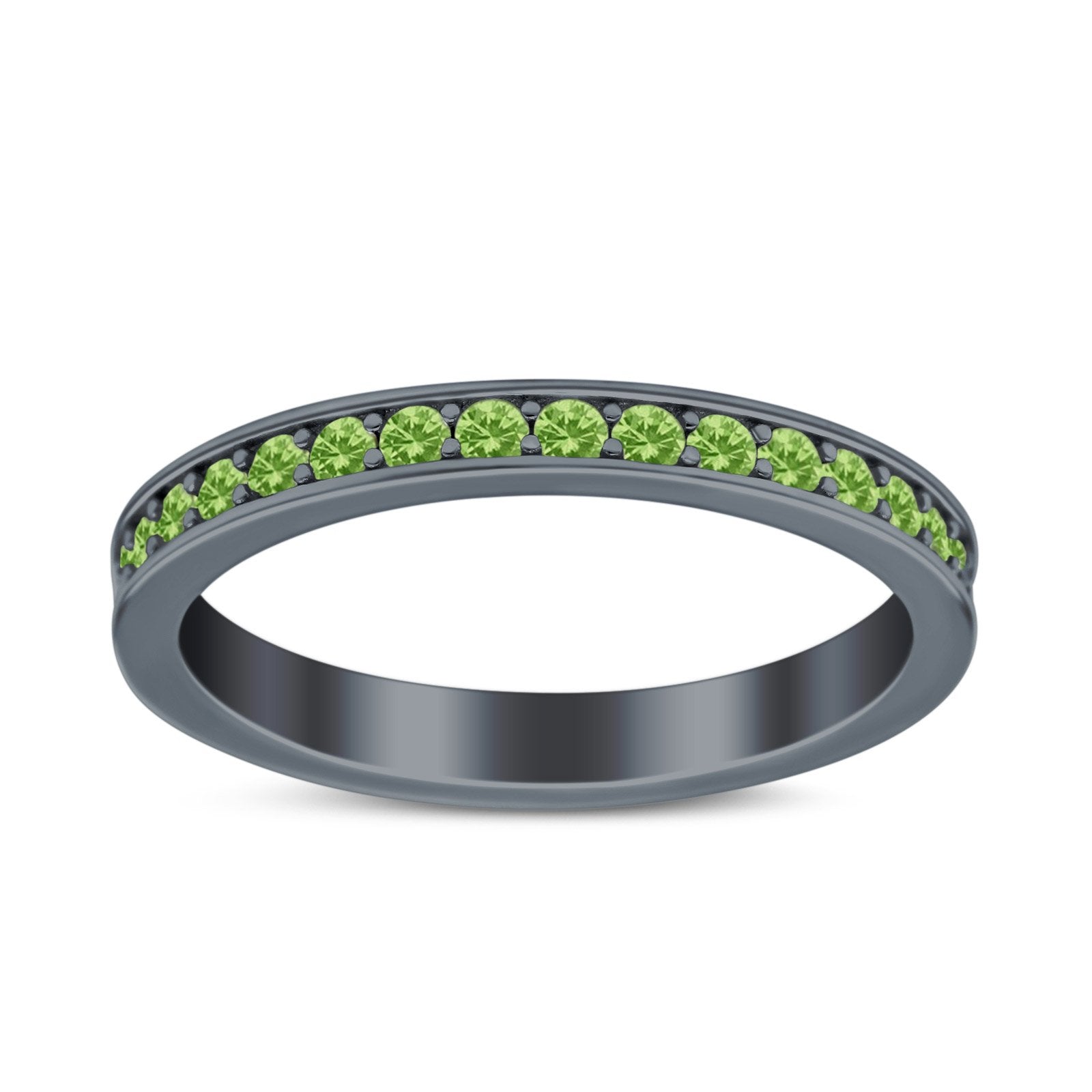 Full Eternity Stackable Band Wedding Ring Simulated CZ 925 Sterling Silver