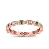 Full Eternity Stackable Ring Wedding Band Round Simulated Cubic Zirconia 925 Sterling Silver (3mm)