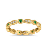 Full Eternity Stackable Ring Wedding Band Round Simulated Cubic Zirconia 925 Sterling Silver (3mm)