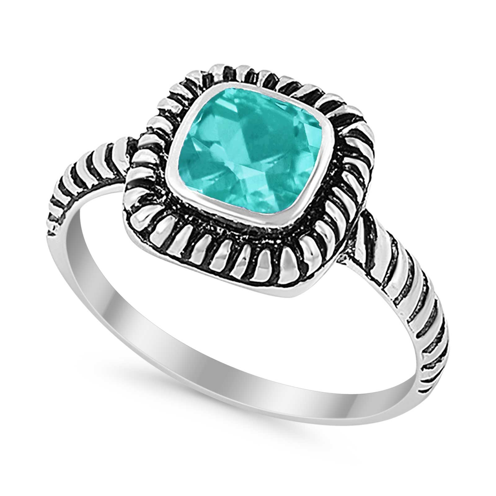 Cable Shank Design Wedding Ring Simulated Cubic Zirconia 925 Sterling Silver