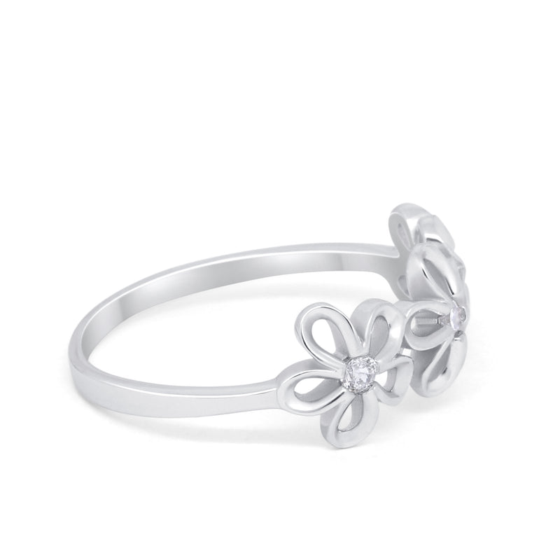 Art Deco Design Fashion Ring Round Simulated Cubic Zirconia 925 Sterling Silver
