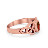 Celtic Ring Oval Bezel Simulated CZ 925 Sterling Silver