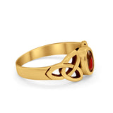 Celtic Ring Oval Bezel Simulated CZ 925 Sterling Silver