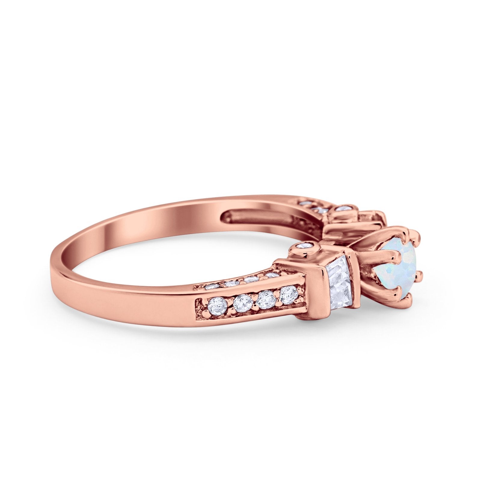 Solitaire Accent Wedding Ring Simulated Cubic Zirconia 925 Sterling Silver