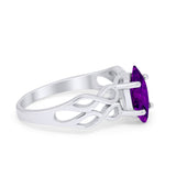Marquise Simulated Cubic Zirconia Infinity Shank Ring 925 Sterling Silver