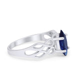 Marquise Simulated Cubic Zirconia Infinity Shank Ring 925 Sterling Silver