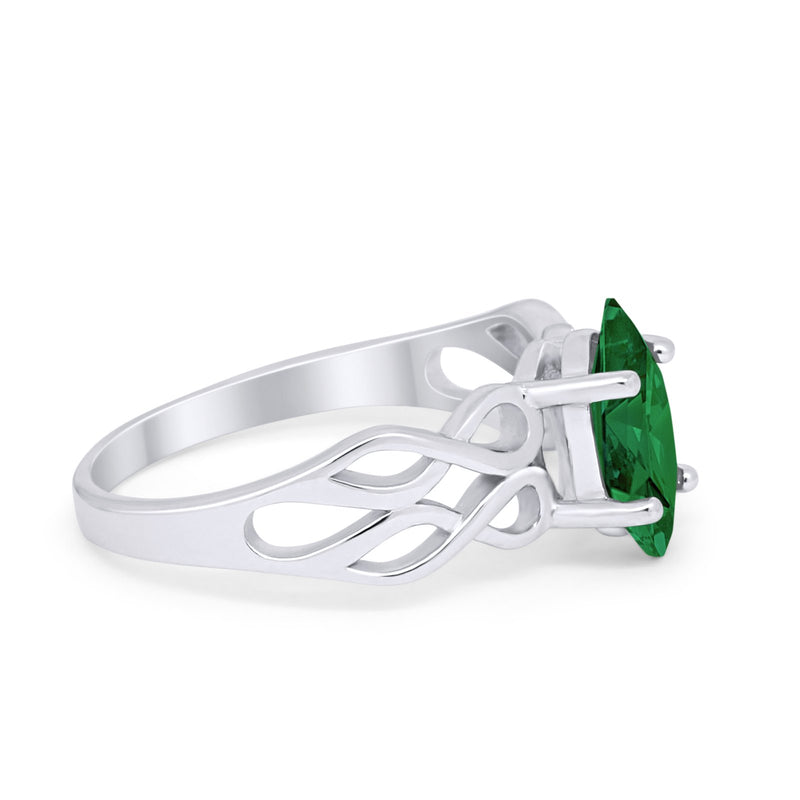 Marquise Simulated Cubic Zirconia Infinity Shank Ring 925 Sterling Silver
