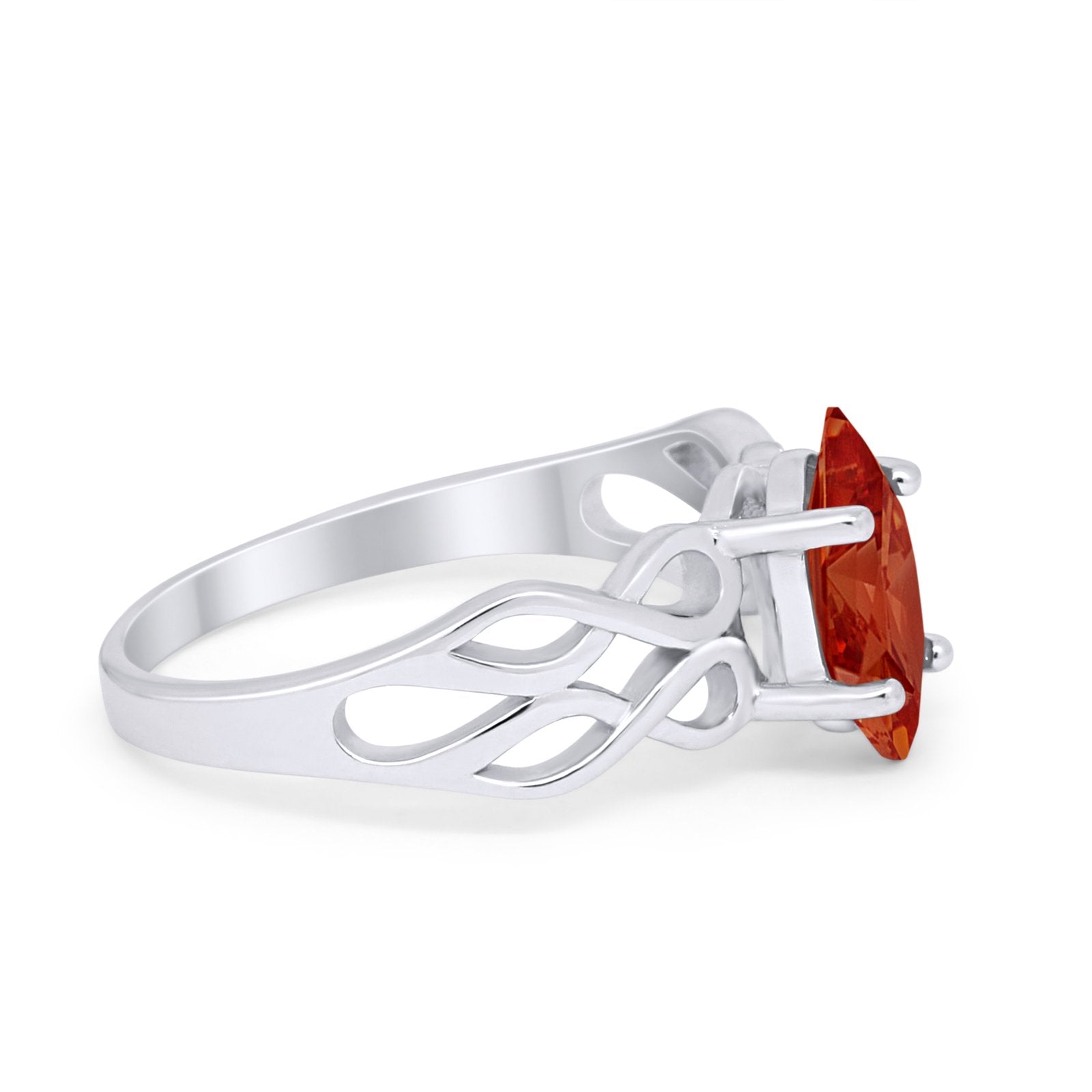 Marquise Simulated Cubic Zirconia Infinity Shank Ring 925 Sterling Silver