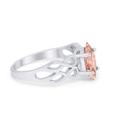 Marquise Simulated Cubic Zirconia Infinity Shank Ring 925 Sterling Silver