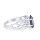 Marquise Simulated Cubic Zirconia Infinity Shank Ring 925 Sterling Silver