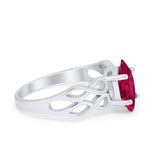 Marquise Simulated Cubic Zirconia Infinity Shank Ring 925 Sterling Silver