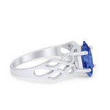 Marquise Simulated Cubic Zirconia Infinity Shank Ring 925 Sterling Silver