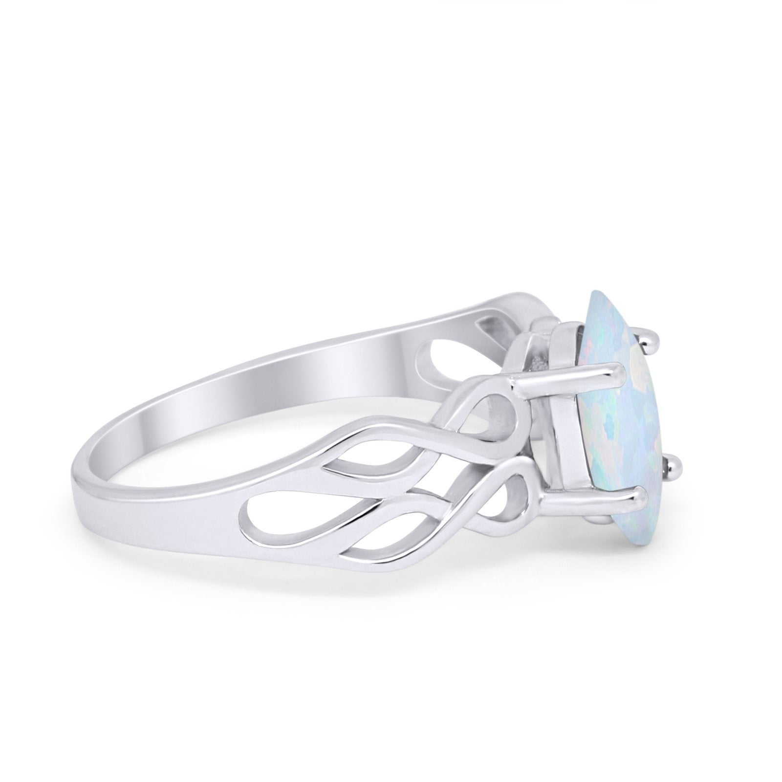 Marquise Simulated Cubic Zirconia Infinity Shank Ring 925 Sterling Silver