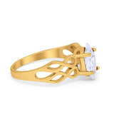 Marquise Simulated Cubic Zirconia Infinity Shank Ring 925 Sterling Silver