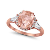 Cocktail Halo Wedding Ring Simulated Cubic Zirconia 925 Sterling Silver