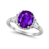 Cocktail Halo Wedding Ring Simulated Cubic Zirconia 925 Sterling Silver