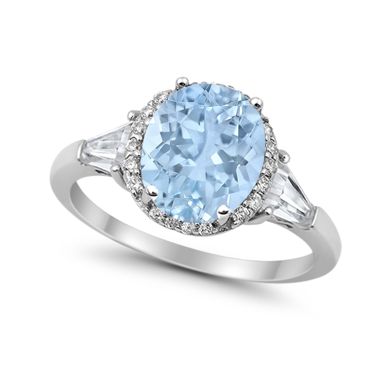 Cocktail Halo Wedding Ring Simulated Cubic Zirconia 925 Sterling Silver
