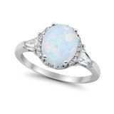 Cocktail Halo Wedding Ring Simulated Cubic Zirconia 925 Sterling Silver