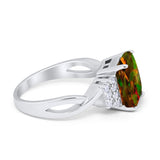 Wedding Ring Emerald Cut Simulated Cubic Zirconia 925 Sterling Silver