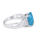 Wedding Ring Emerald Cut Simulated Cubic Zirconia 925 Sterling Silver