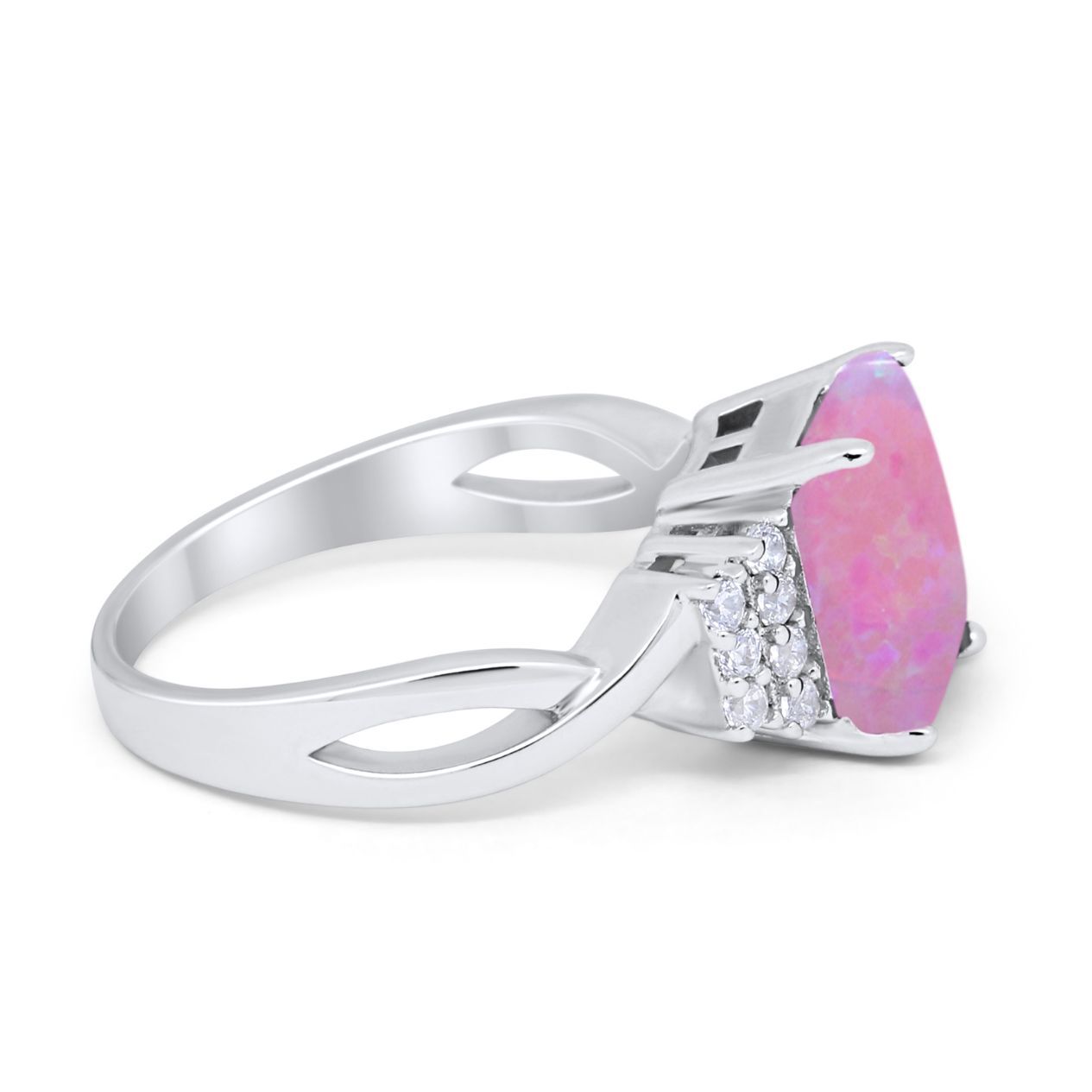 Wedding Ring Emerald Cut Simulated Cubic Zirconia 925 Sterling Silver