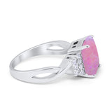 Wedding Ring Emerald Cut Simulated Cubic Zirconia 925 Sterling Silver