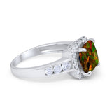 Halo Solitaire Accent Wedding Ring Simulated Cubic Zirconia 925 Sterling Silver