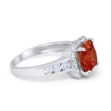 Halo Solitaire Accent Wedding Ring Simulated Cubic Zirconia 925 Sterling Silver