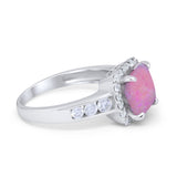 Halo Solitaire Accent Wedding Ring Simulated Cubic Zirconia 925 Sterling Silver