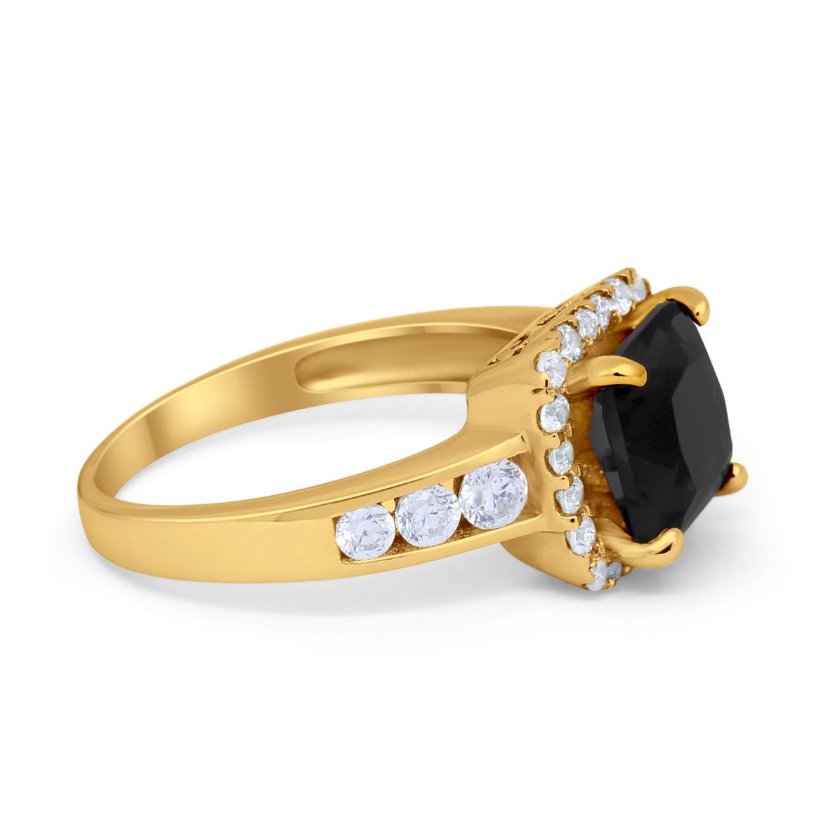 Halo Solitaire Accent Wedding Ring Simulated Cubic Zirconia 925 Sterling Silver