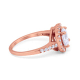 Solitaire Accent Wedding Ring Round Simulated CZ 925 Sterling Silver