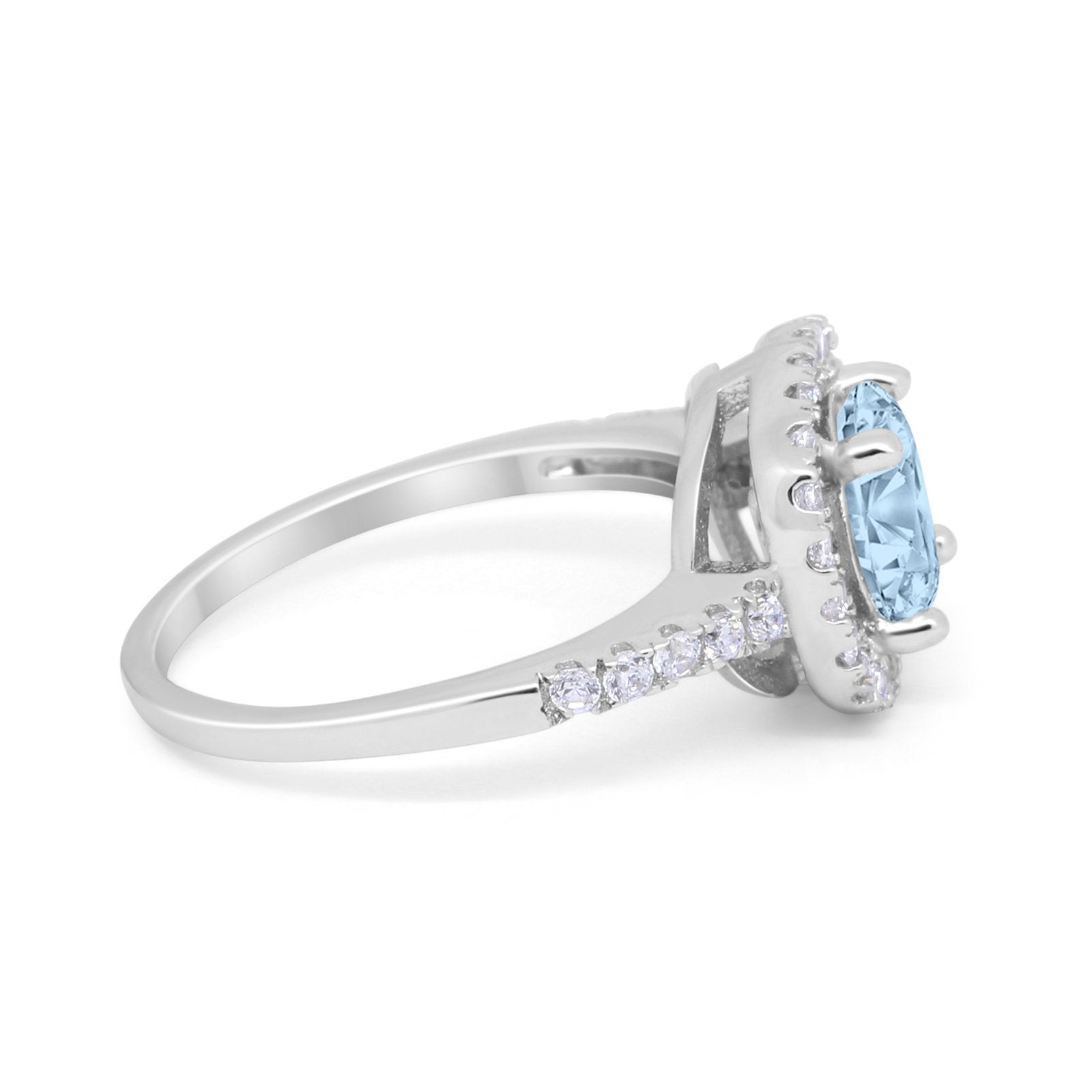 Solitaire Accent Wedding Ring Round Simulated CZ 925 Sterling Silver