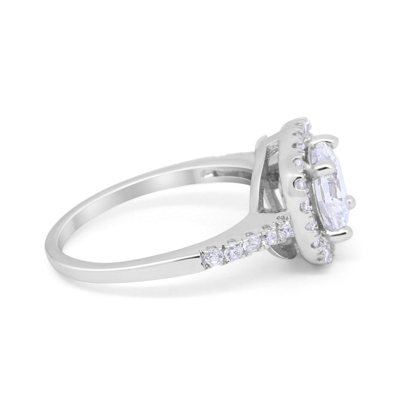 Solitaire Accent Wedding Ring Round Simulated CZ 925 Sterling Silver