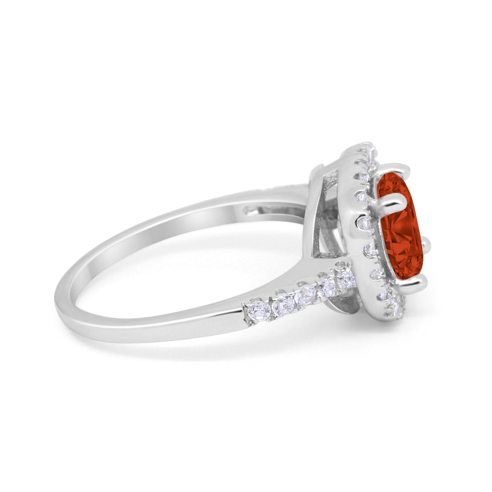 Solitaire Accent Wedding Ring Round Simulated CZ 925 Sterling Silver