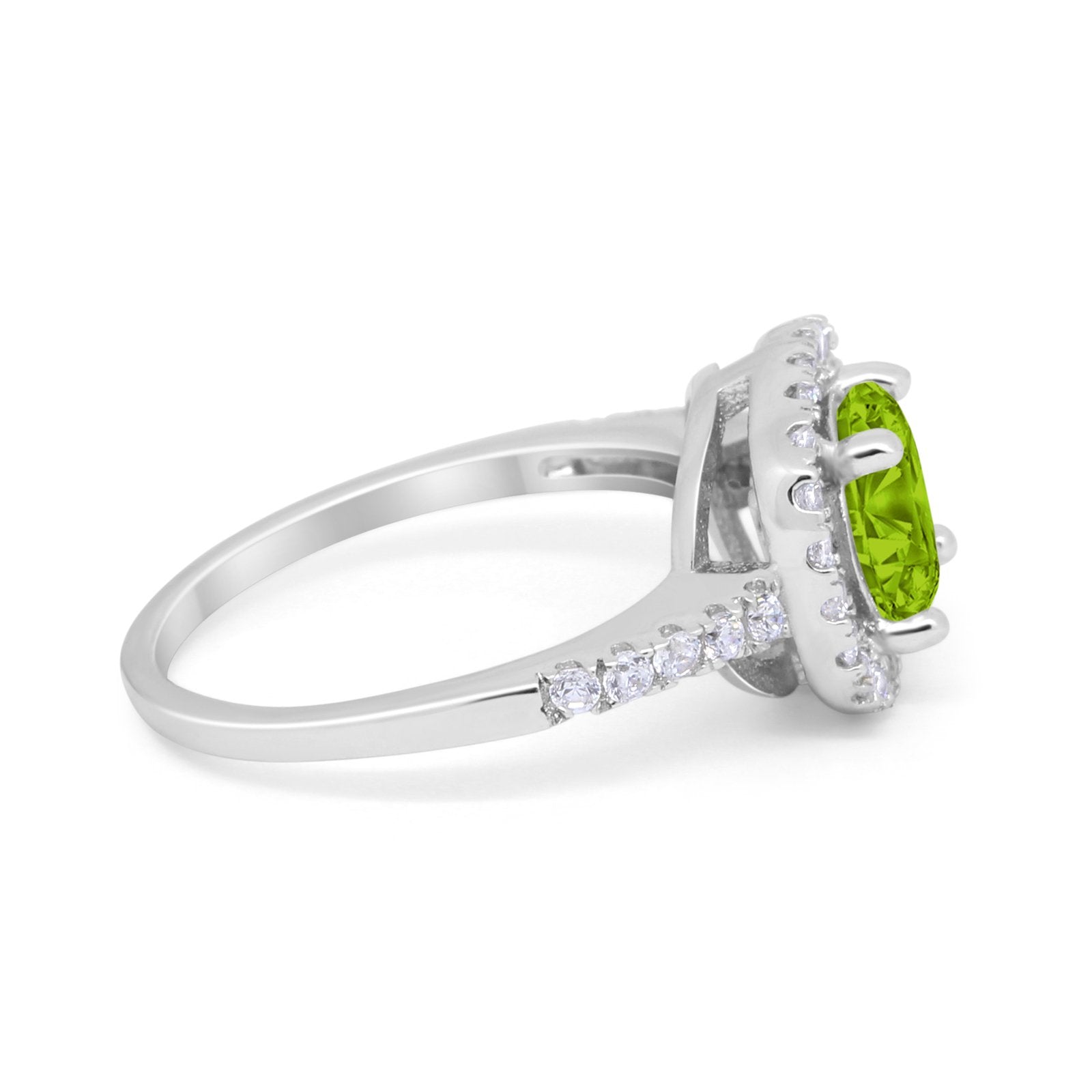 Solitaire Accent Wedding Ring Round Simulated CZ 925 Sterling Silver