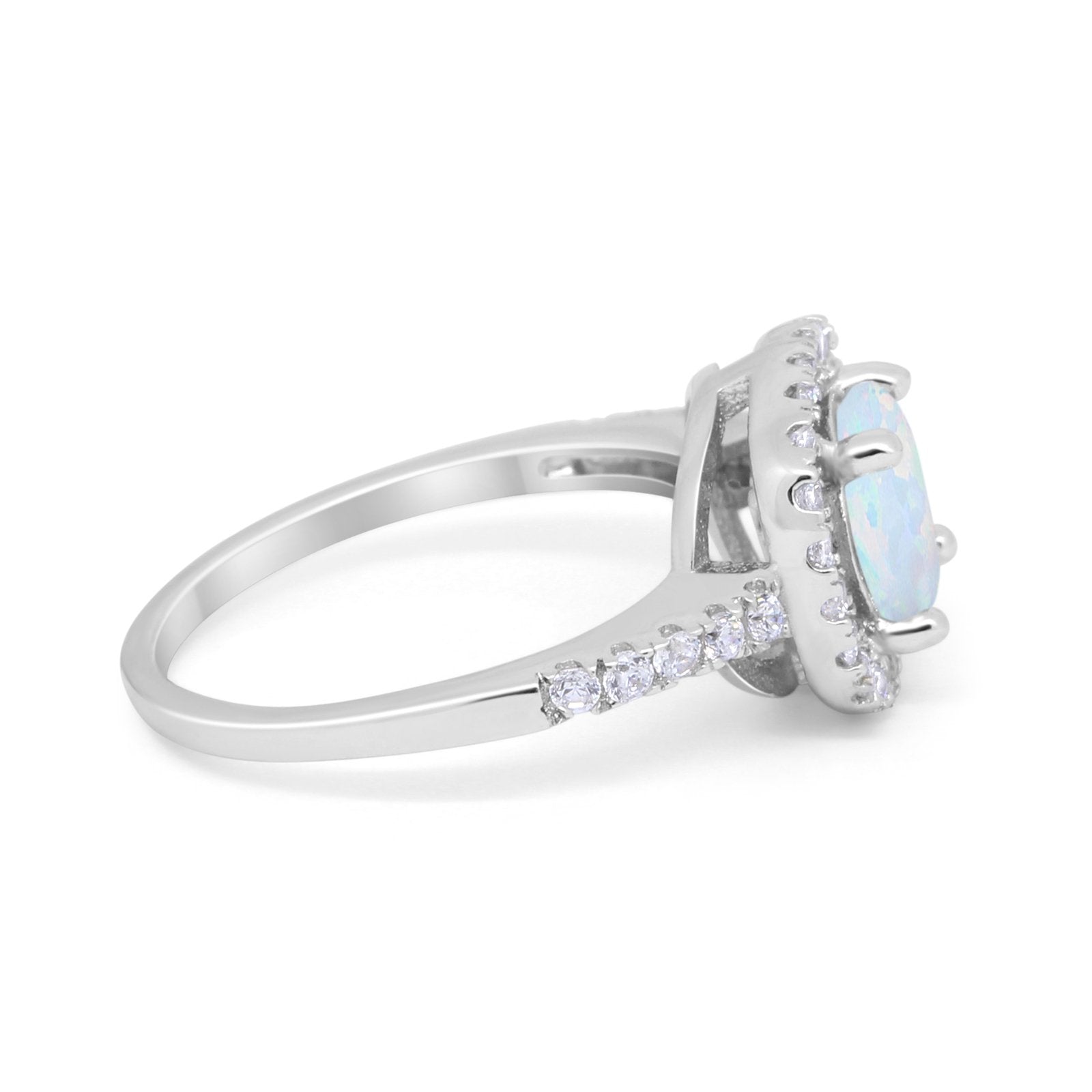 Solitaire Accent Wedding Ring Round Simulated CZ 925 Sterling Silver