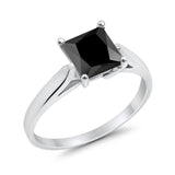 Solitaire Engagement Ring Simulated Cubic Zirconia 925 Sterling Silver