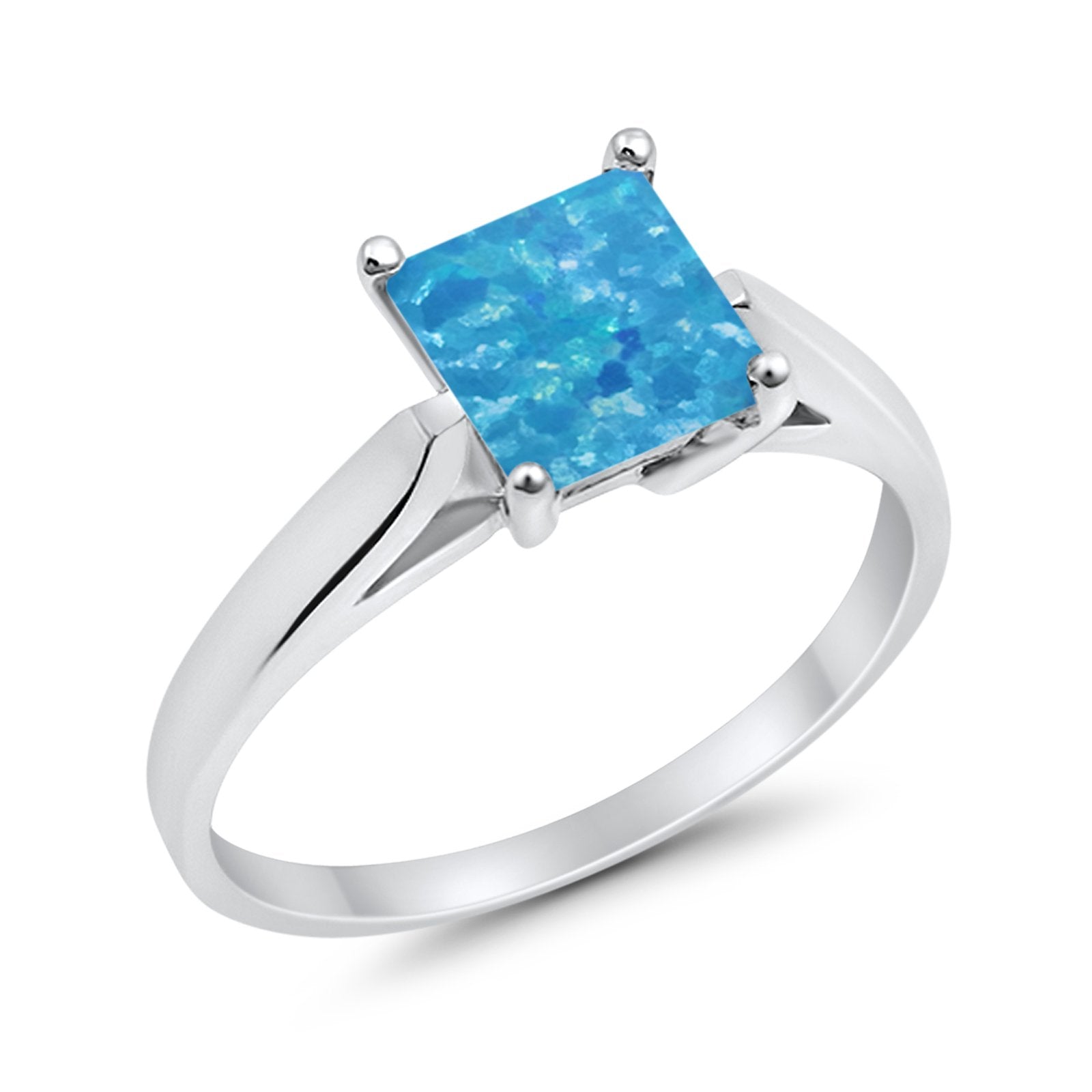 Solitaire Engagement Ring Simulated Cubic Zirconia 925 Sterling Silver