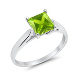 Solitaire Engagement Ring Simulated Cubic Zirconia 925 Sterling Silver