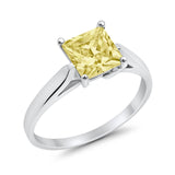 Solitaire Engagement Ring Simulated Cubic Zirconia 925 Sterling Silver