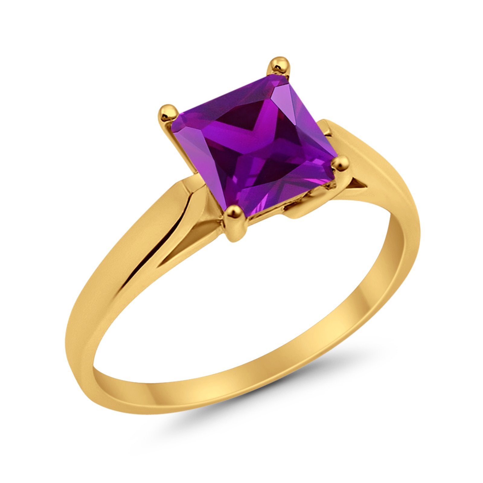 Solitaire Engagement Ring Simulated Cubic Zirconia 925 Sterling Silver
