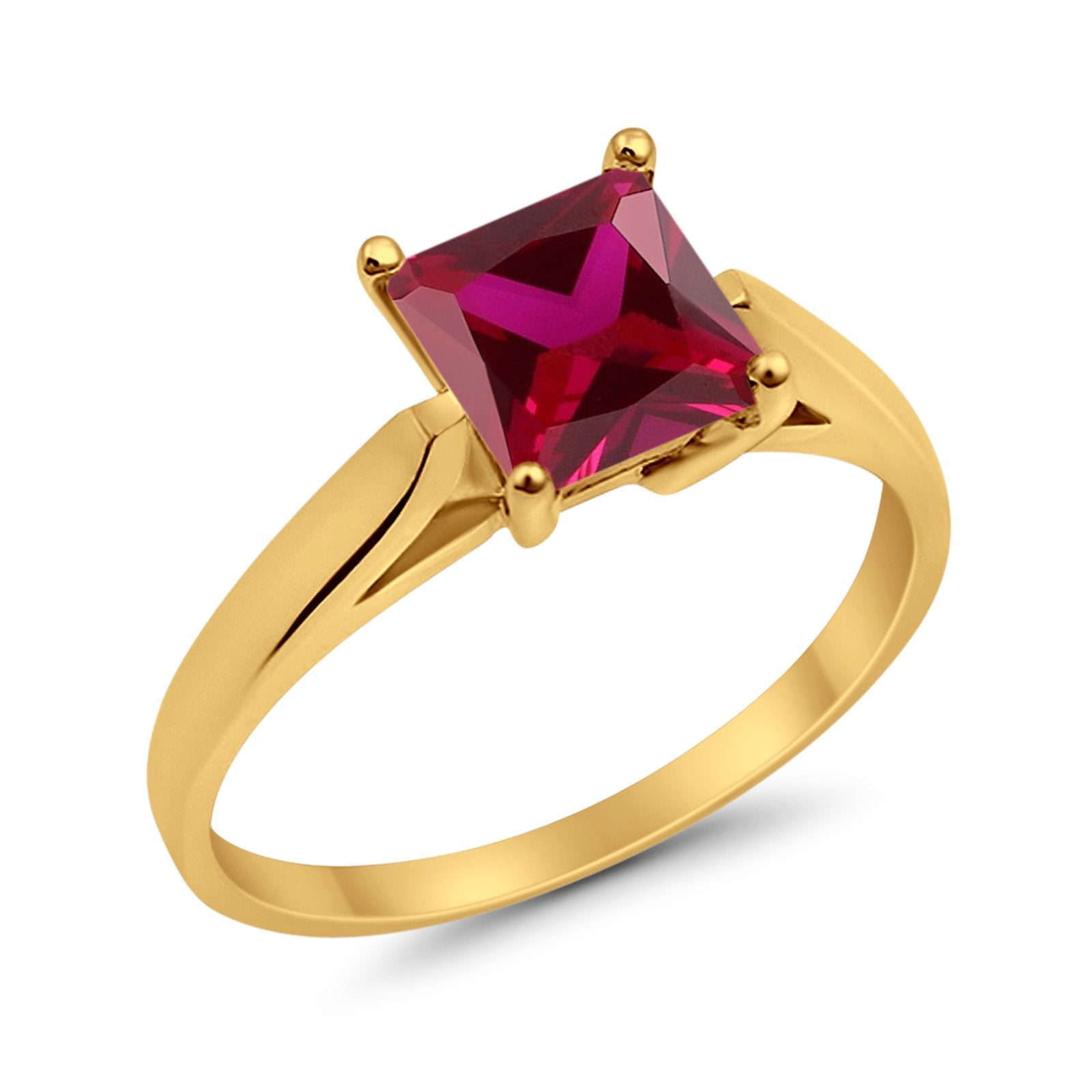 Solitaire Engagement Ring Simulated Cubic Zirconia 925 Sterling Silver