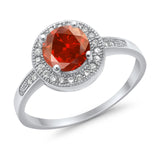 Halo Art Deco Engagement Ring Simulated Cubic Zirconia 925 Sterling Silver