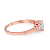 Solitaire Engagement Ring Oval Simulated Cubic Zirconia 925 Sterling Silver